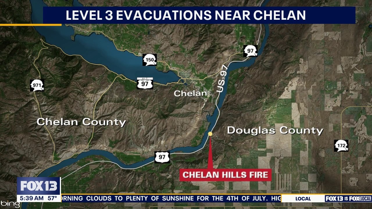Level 3 Go Now! evacuations for Chelan Hills Wildfire