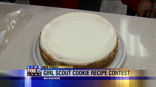 Laura helps make a caramel pecan cheesecake