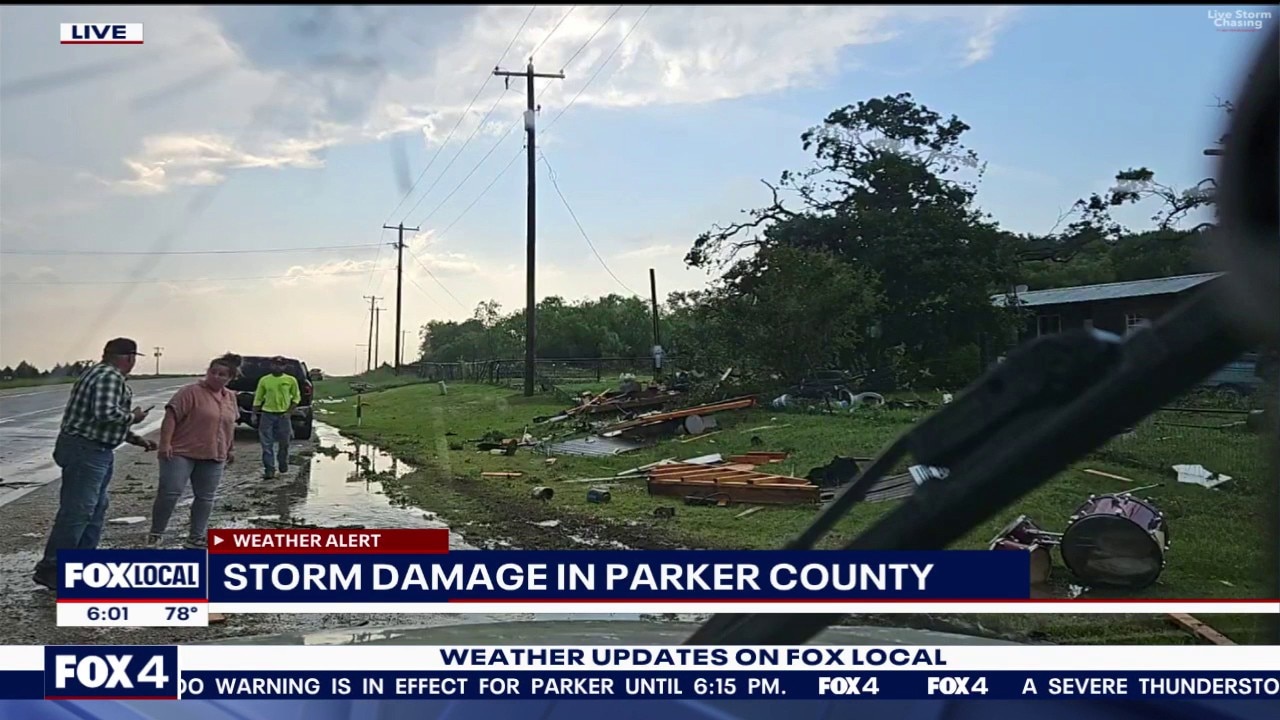 Severe storm damage in Parker County of North Texas