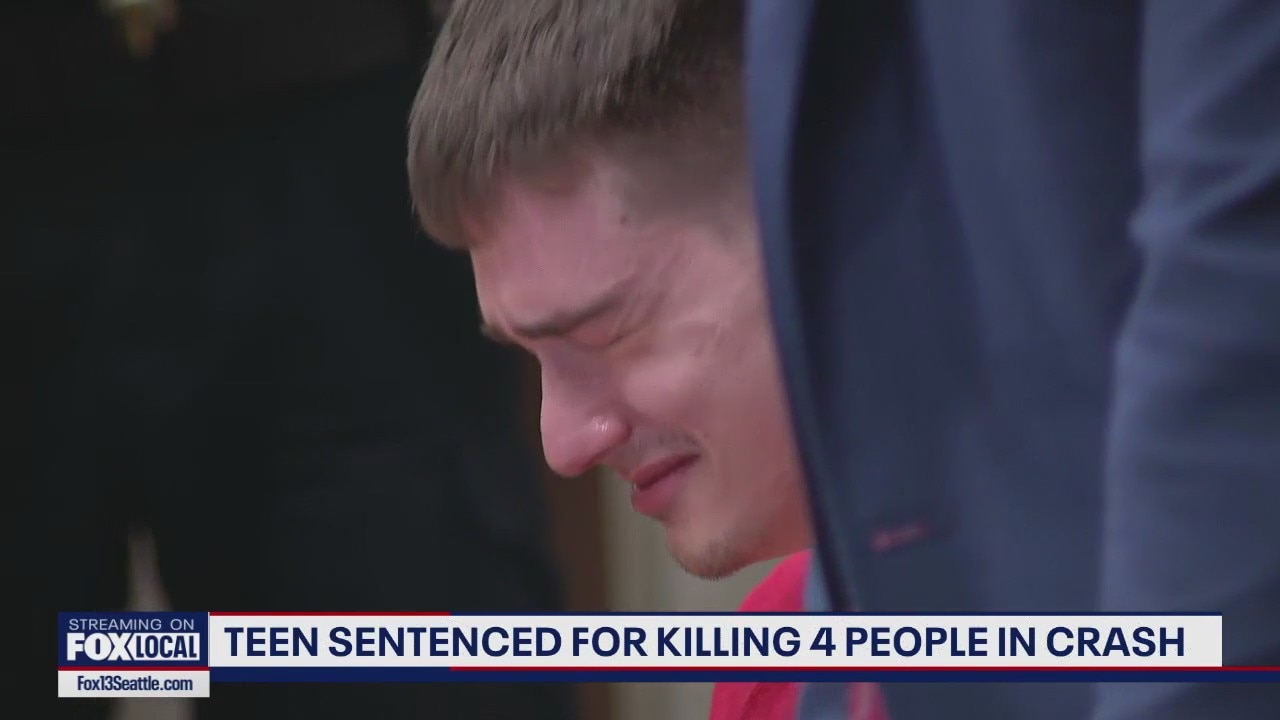 WA teen sentenced for killing 4 people in crash