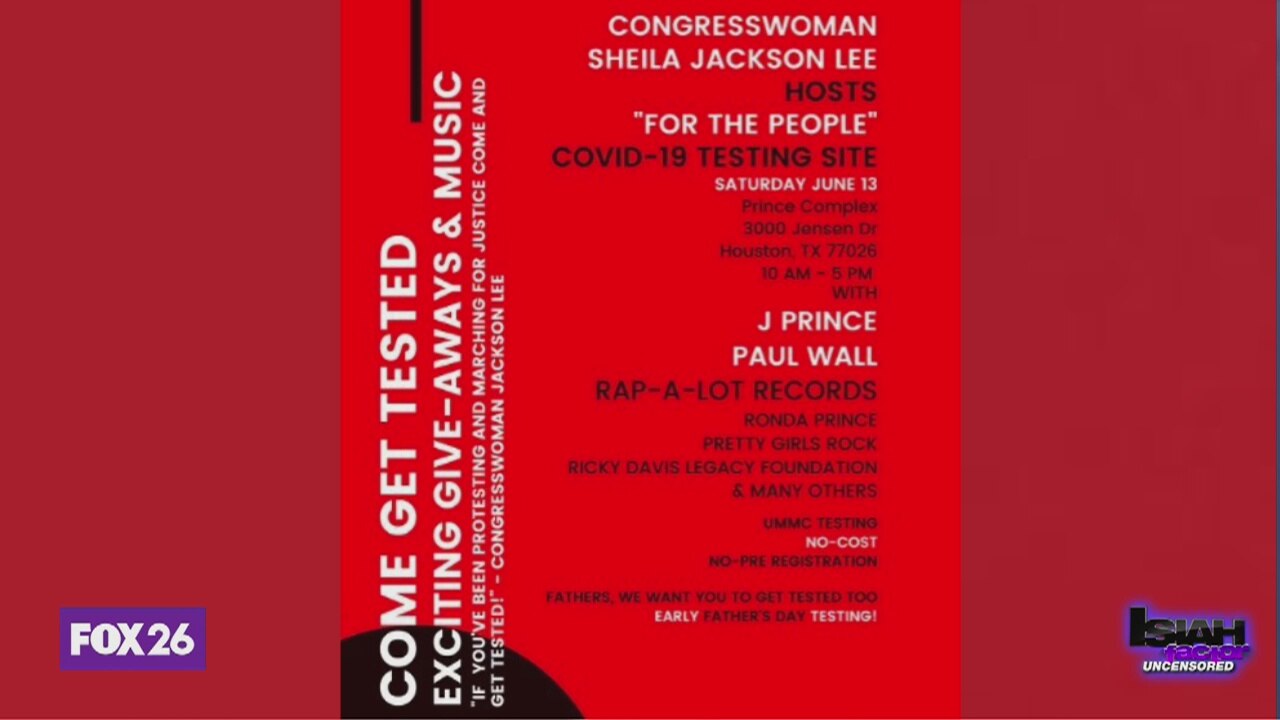 Congresswoman Sheila Jackson Lee host COVID-19 testing site