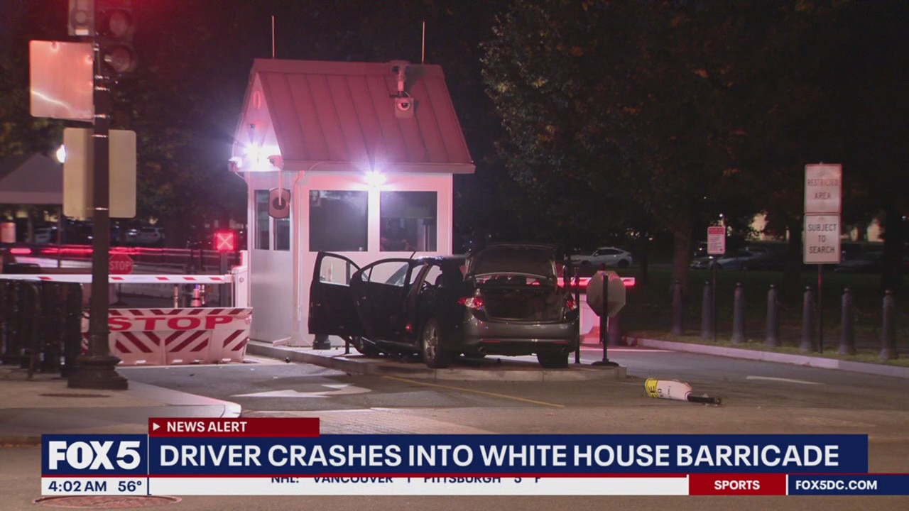 Driver crashes into White House barricade, Secret Service says
