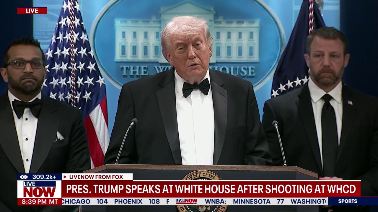 President Trump speaks after shots fired at White House Correspondents Dinner