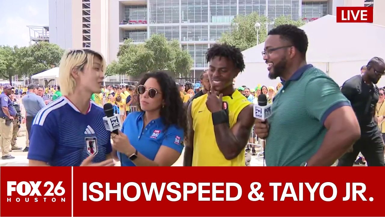 IShowSpeed and Taiyo Jr. after Brazil vs. Japan match