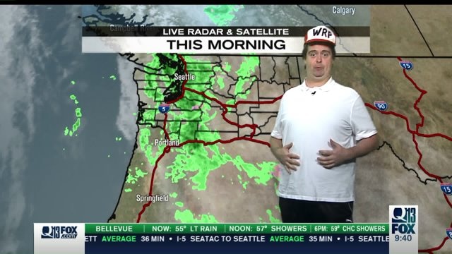 Homer Simpson joins M.J. for the morning weather