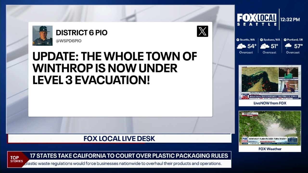 Winthrop brush fire forces immediate level 3 evacuations