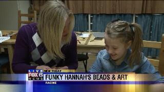 Laura creates jewelry at Funky Hannah's Beads & Art