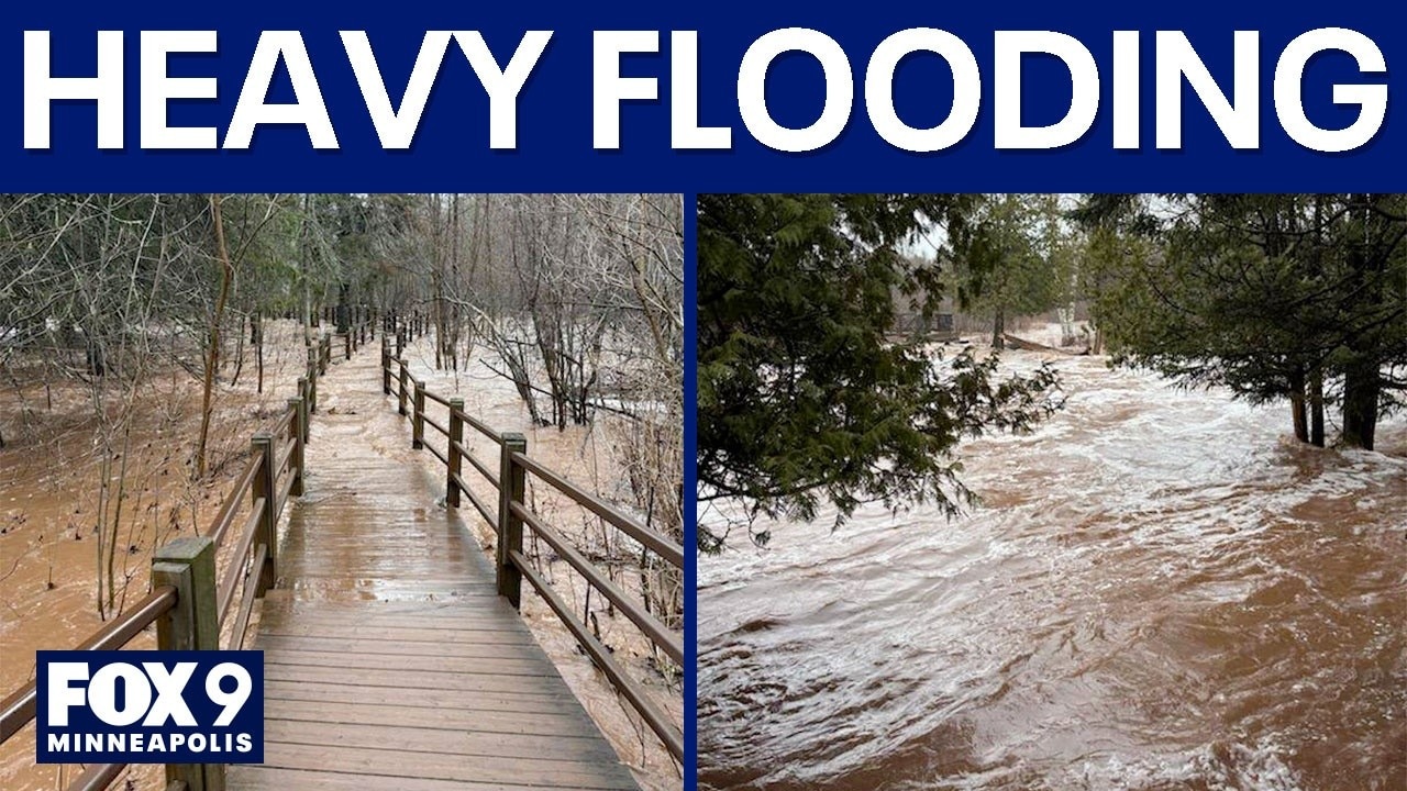 Heavy flooding at Gooseberry Falls State Park