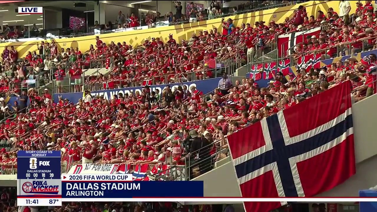 Norway fans row in Dallas Stadium