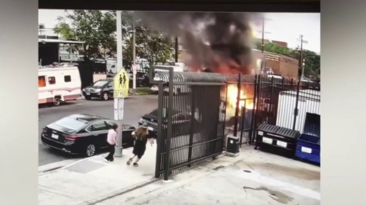 Good Samaritan saves pit bull from burning van on Skid Row