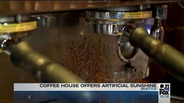 Coffee house offers artificial sunshine to customers