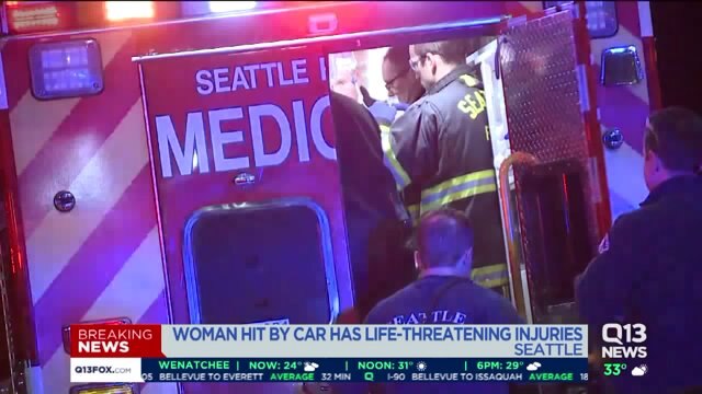 Woman seriously injured after being hit by car in downtown Seattle