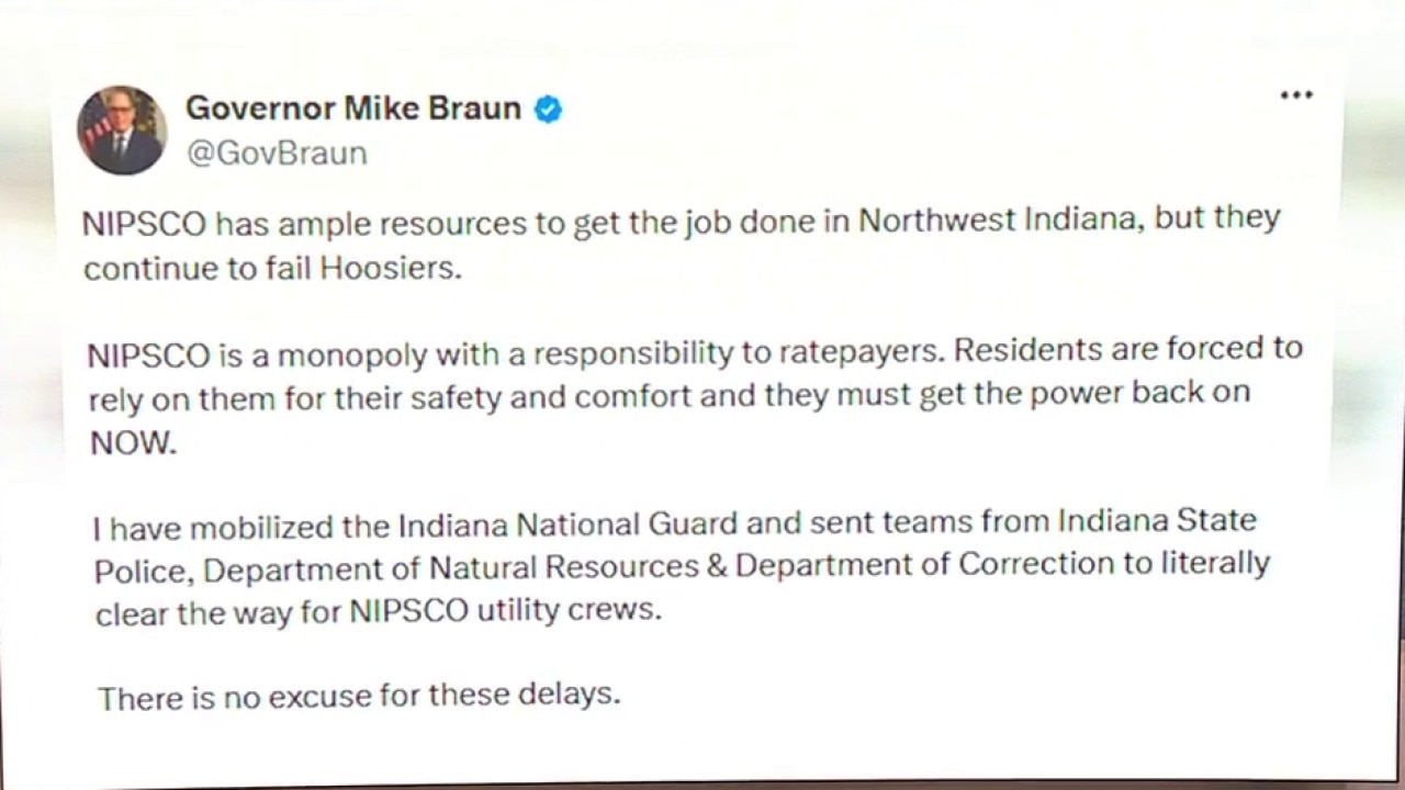 Indiana gov blasts NIPSCO as residents face nearly 2 weeks without power