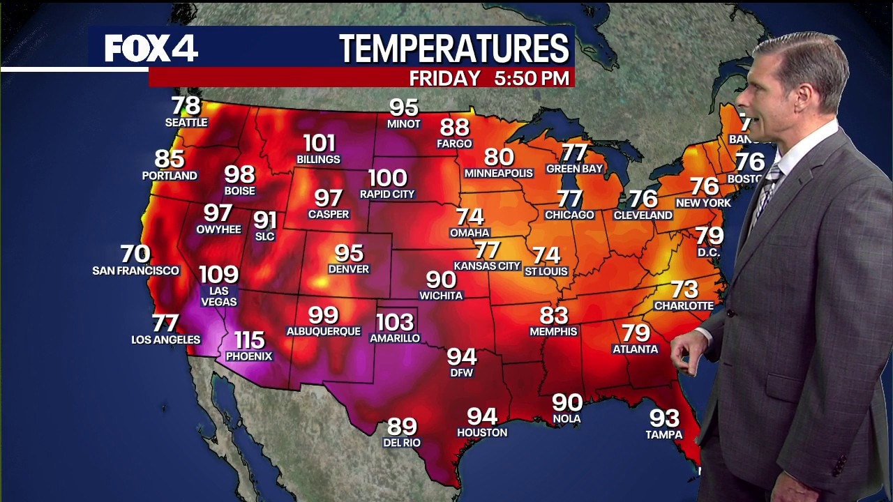 Dallas weather: July 24 evening forecast