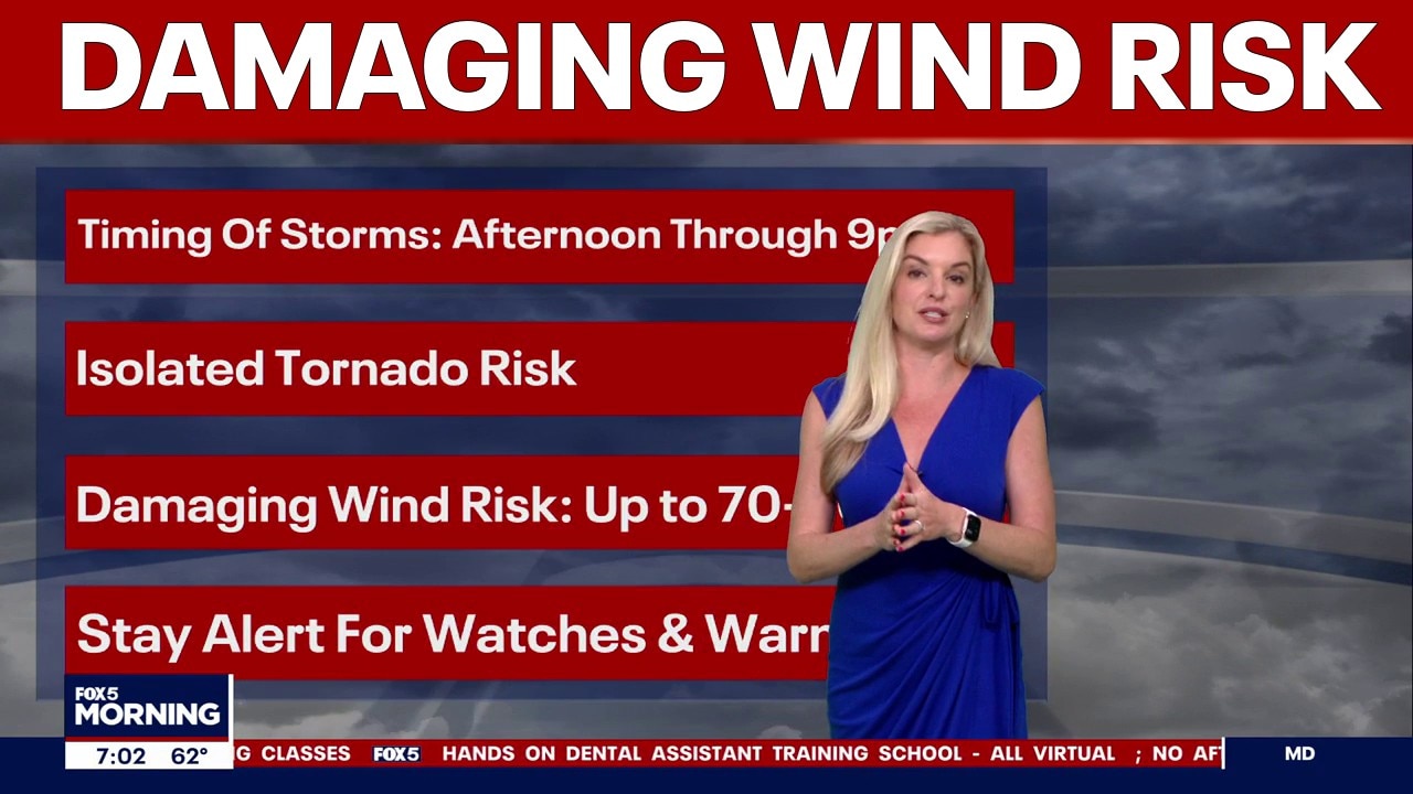 DC weather: Severe storms Monday with damaging winds, tornado risk