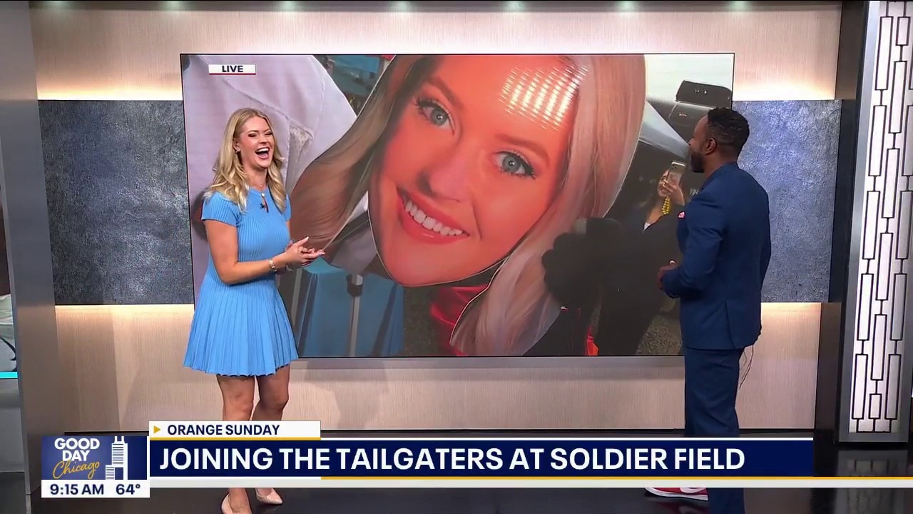 Sam checks in at the Bears' South Loop tailgate, which had Cassie's biggest fans