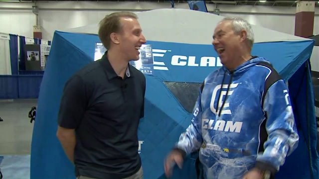 Carl learns all about ice fishing tents