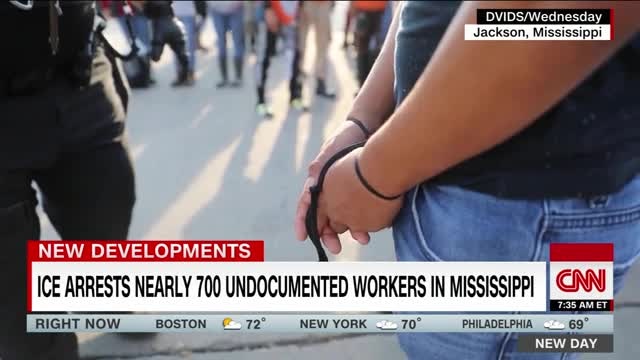 Child pleads with official during ICE arrests