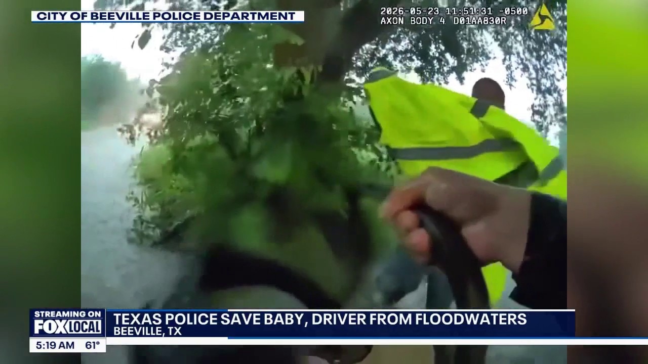 Texas police save baby, driver from floodwaters