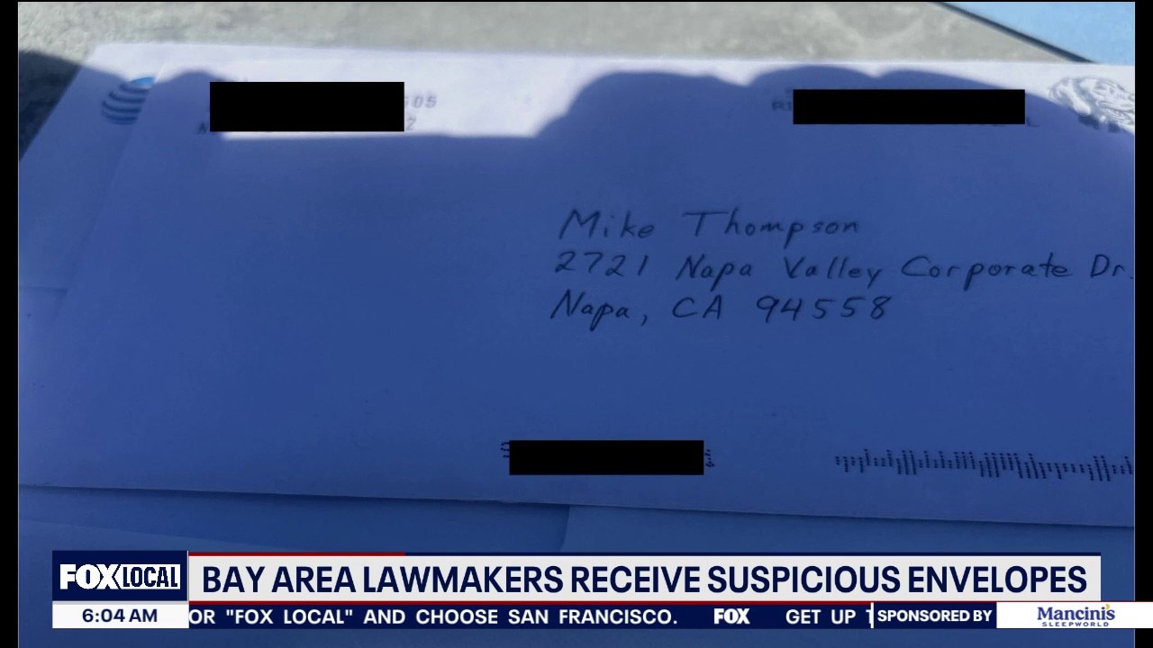 Bay Area lawmakers receive suspicious envelopes