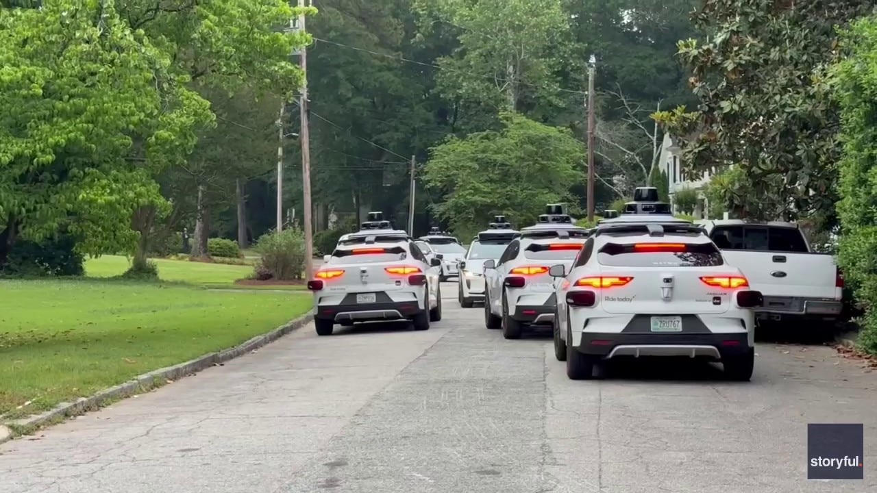 Waymo fleet loops on Buckhead dead-end street