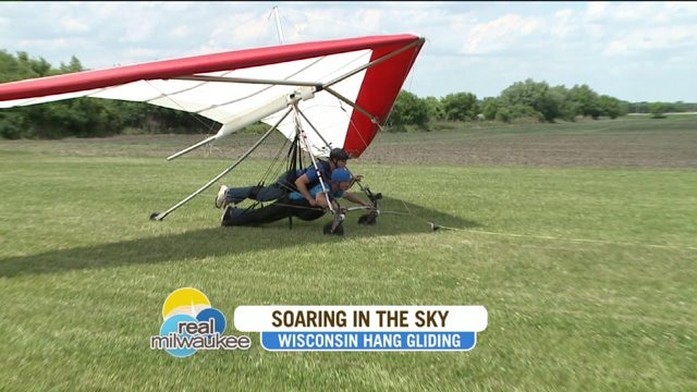 Chip prepares to go hang gliding