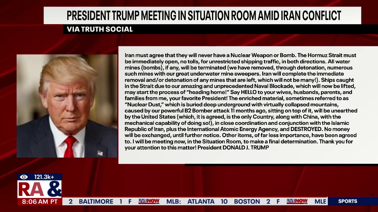 NOW: Trump meets in situation room on Iran