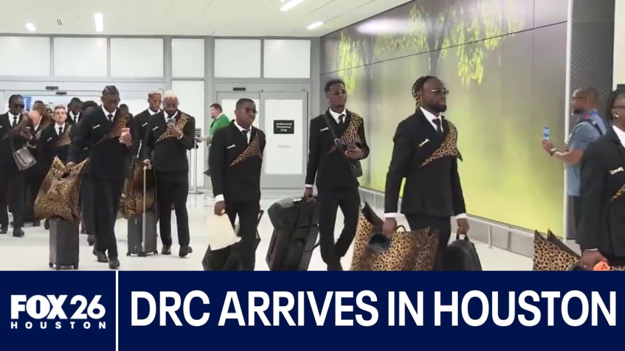 WATCH: Democratic Republic of Congo team arrives in Houston