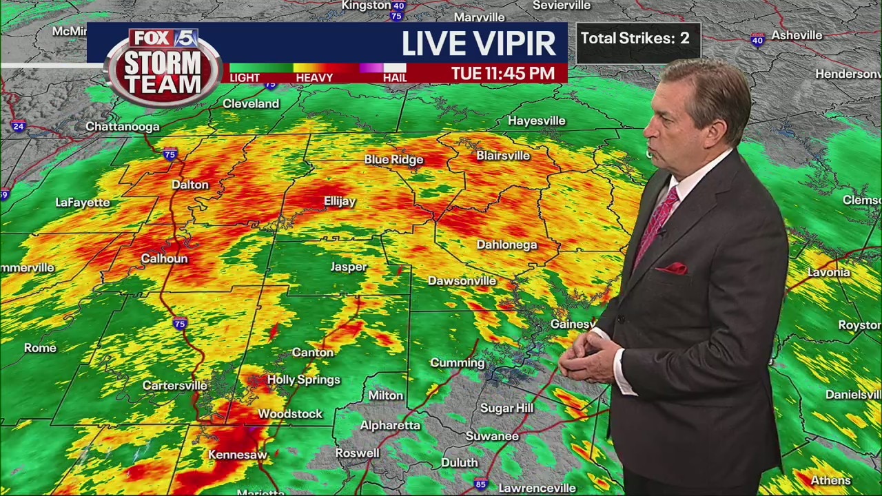 Overnight storm forecast, progression