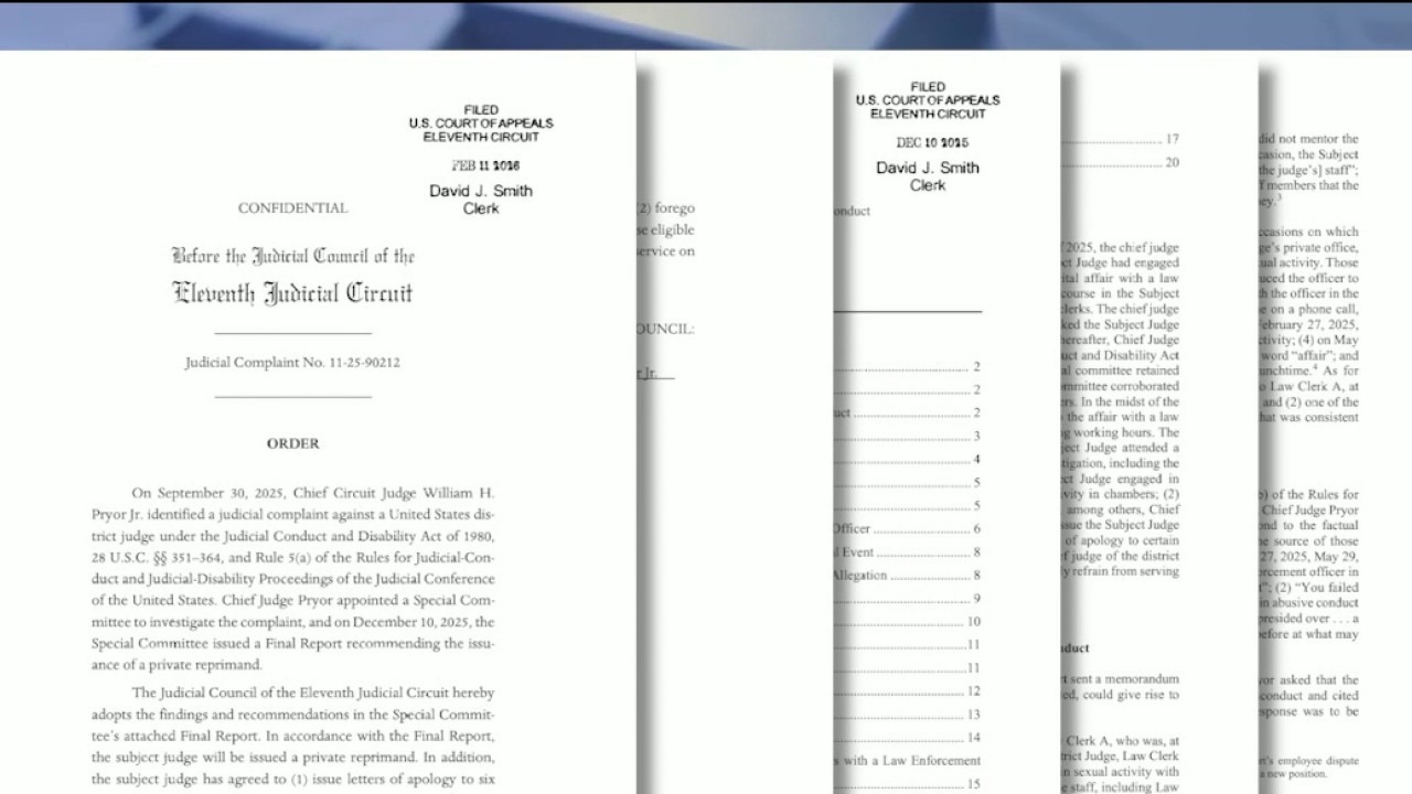 Atlanta federal judge reprimanded over affair with cop