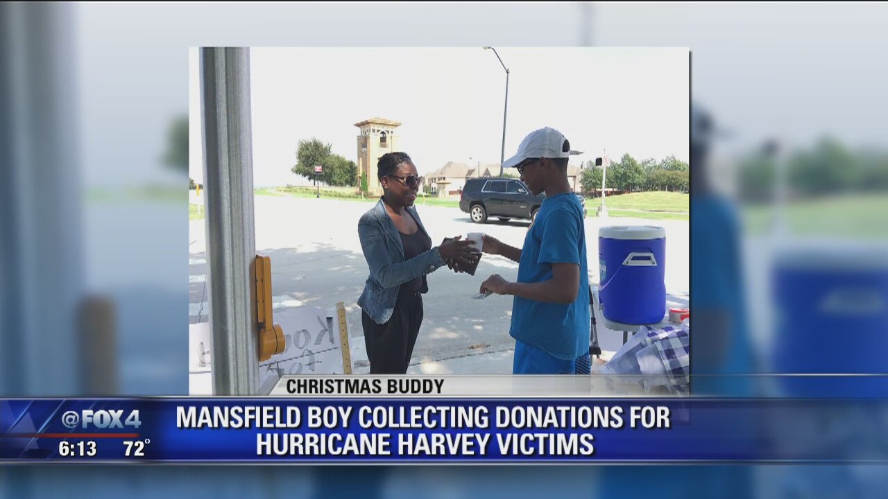 Mansfield boy collecting donations for Hurricane Harvey victims