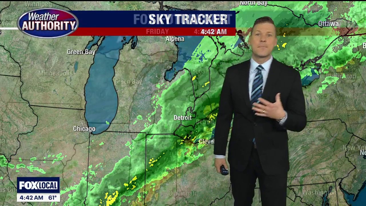 Friday morning showers will end around 8AM