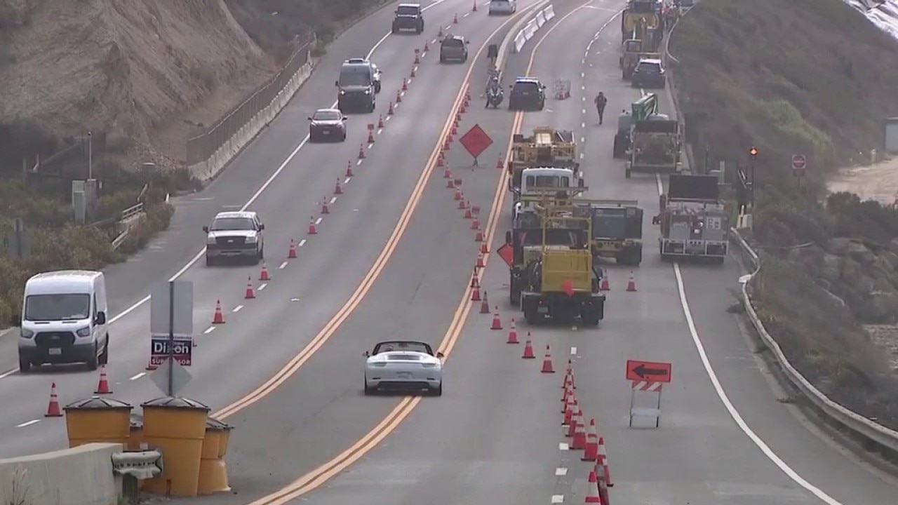 PCH lane closures near Crystal Cove