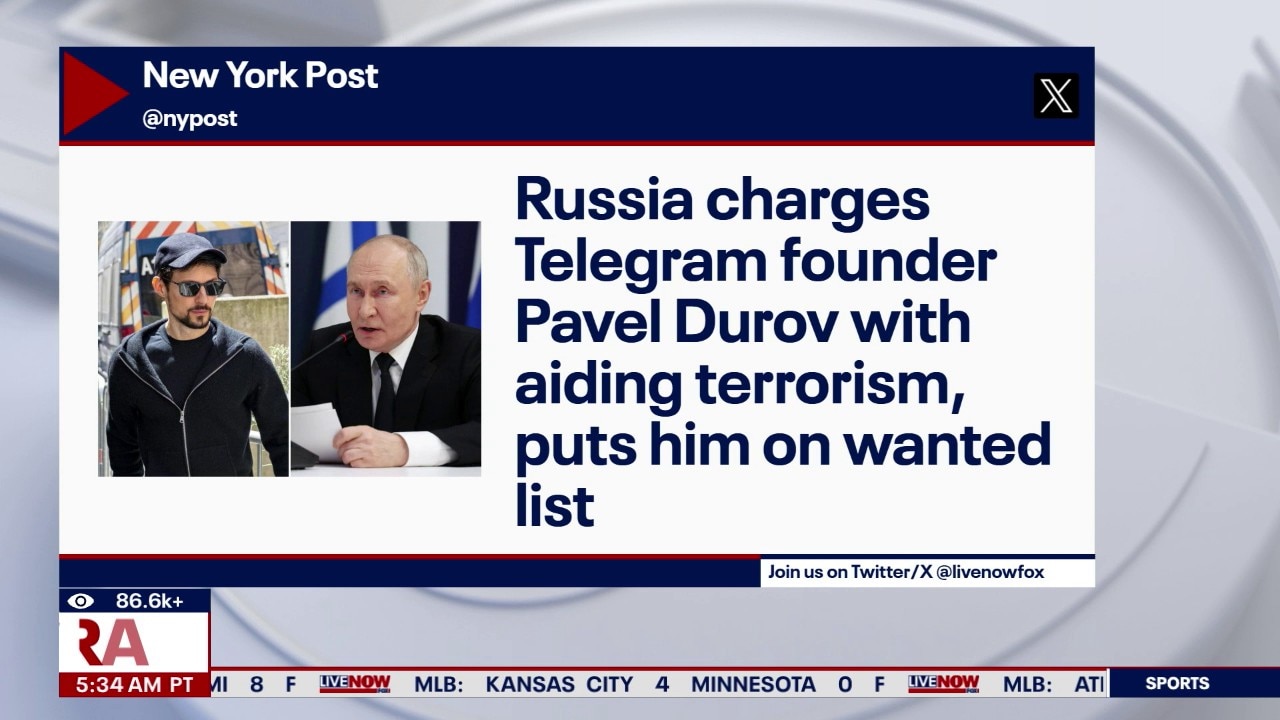 Russia charges Telegram founder with aiding terrorism 