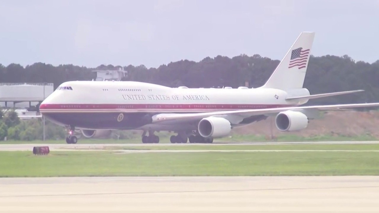 Air Force One lands in GA ahead of Trump's address