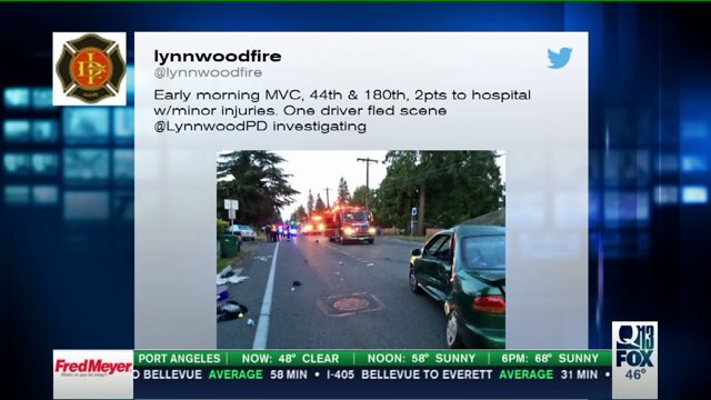 Two hurt in Lynnwood hit-and-run crash