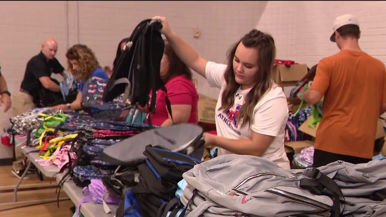 Mesa High School hosts backpack giveaway for students