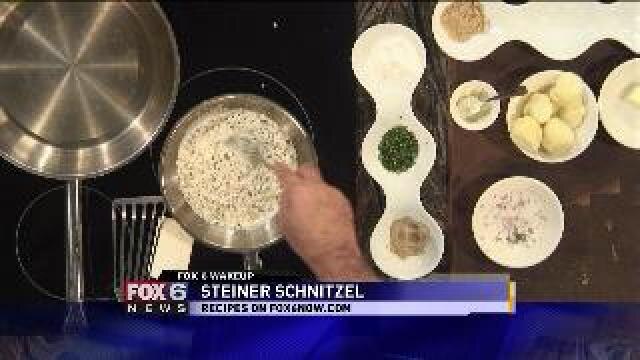 Chef Feker prepares Steiner Schnitzel