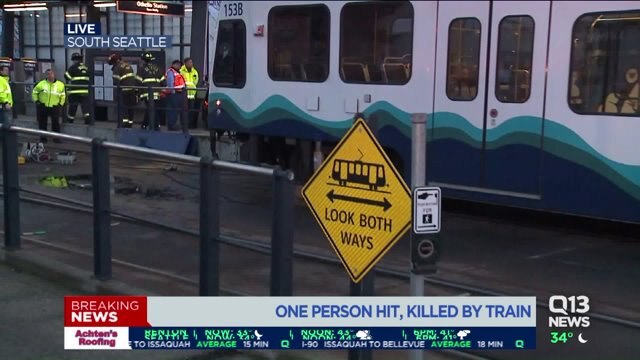 Person hit, killed by light rail train in Seattle