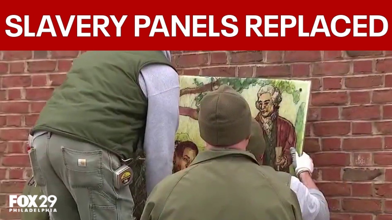 Slavery panels removed and replaced at President’s House in Philadelphia