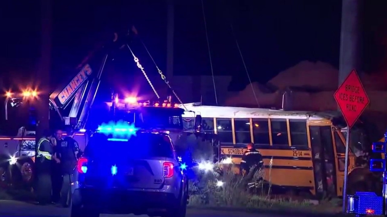 22 students receiving treatment after school bus crash