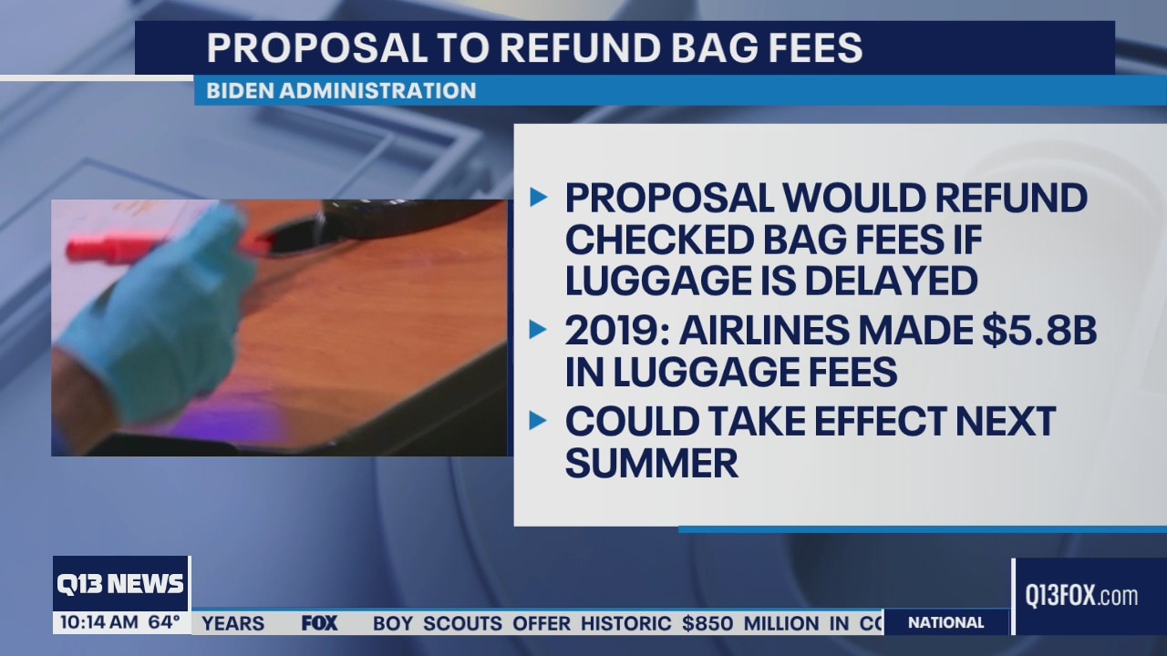 Proposal would refund checked bag fees if luggage is delayed