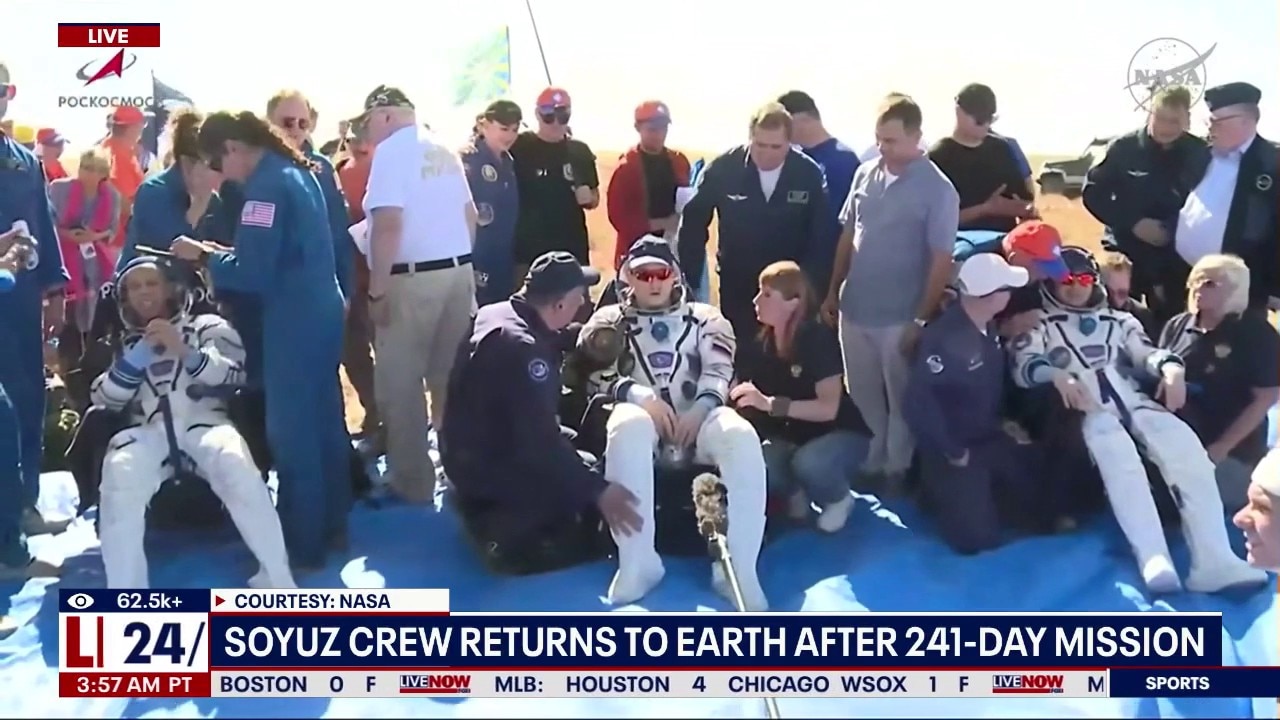 US-Russian space crew lands safely after 241 days on ISS