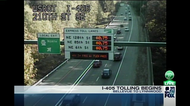 I-405 toll lanes open from Bellevue to Lynnwood