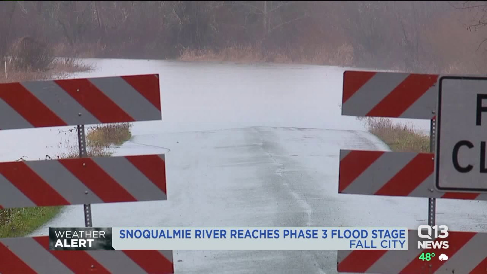Snoqualmie River reaches flood stage