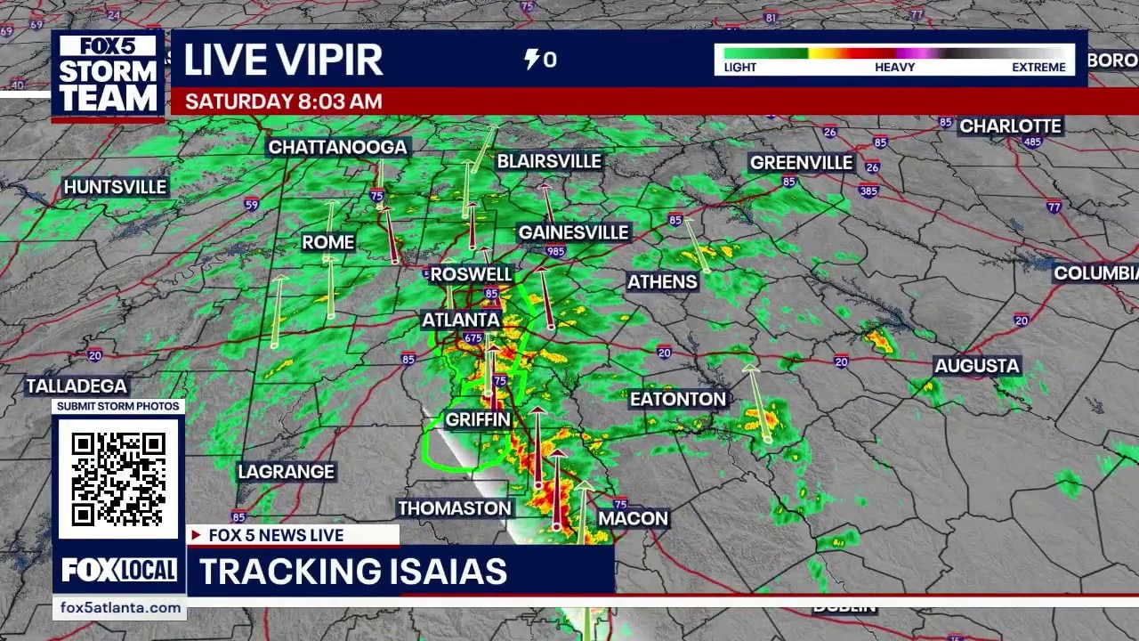 Georgia storm gusts reach 50 mph