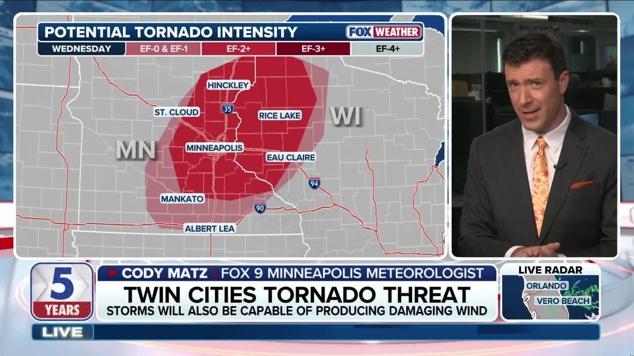 Tornado threat for Twin Cities on Wednesday