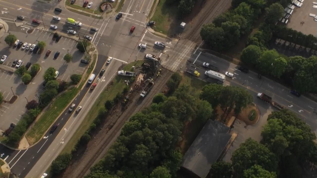 New video shows moments after Cary train crash that hurt six people