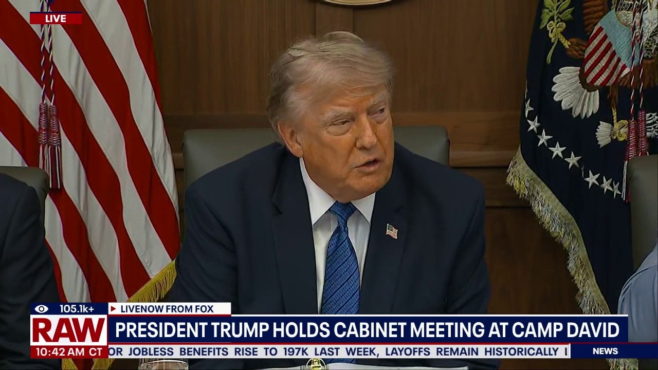 President Trump holds cabinet meeting at Camp David 