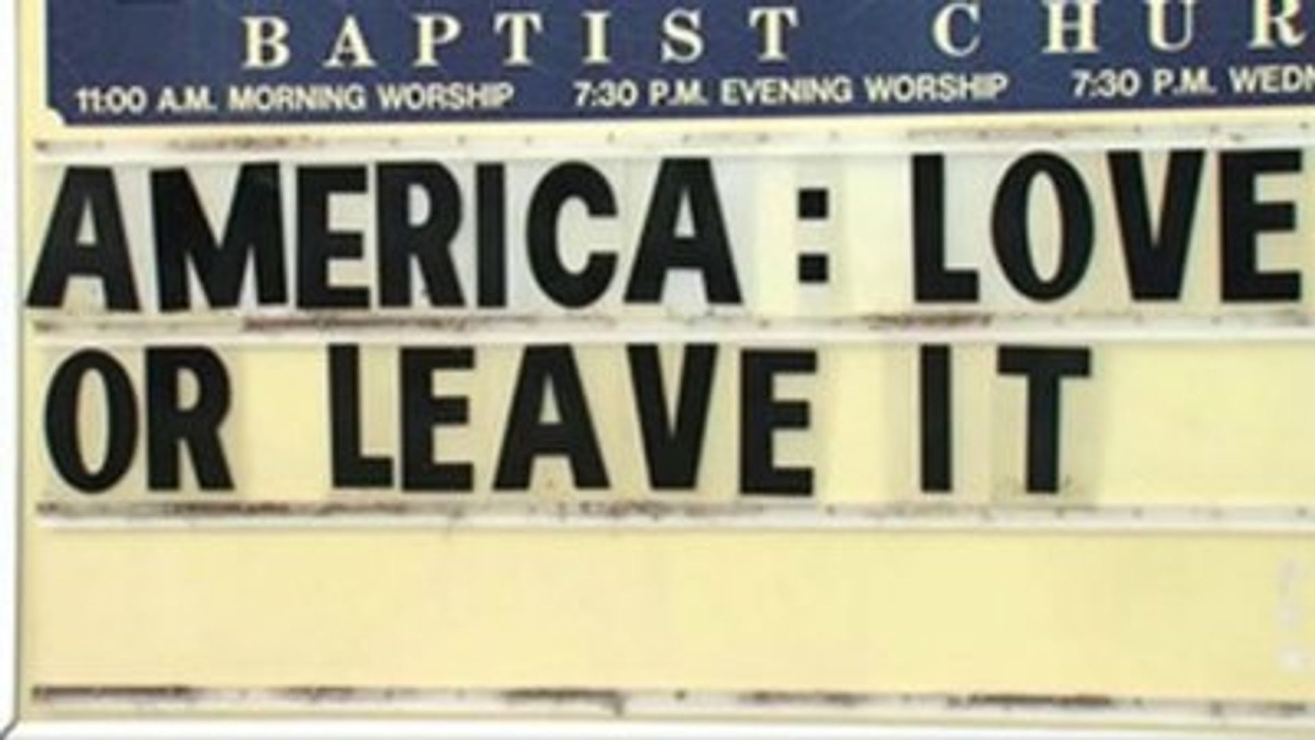 'America: Love or leave it:' Sign outside Virginia church sparks support, criticism